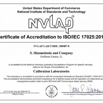 Calibration certificate